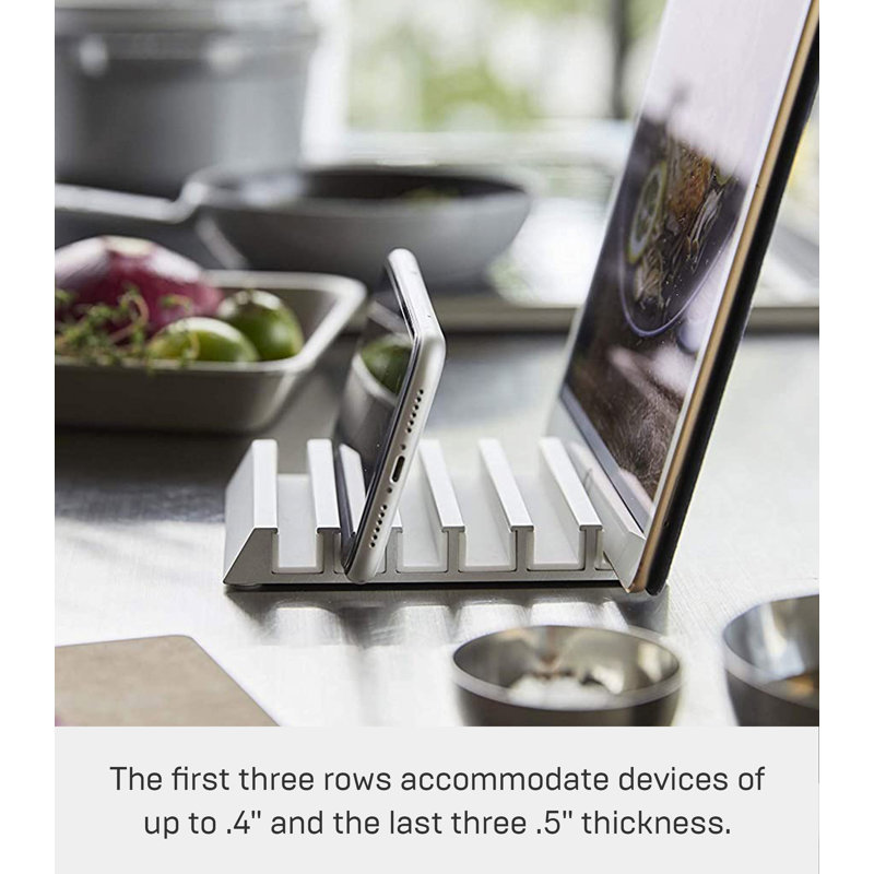 White Aluminum Multi-Device Tablet and Phone Stand