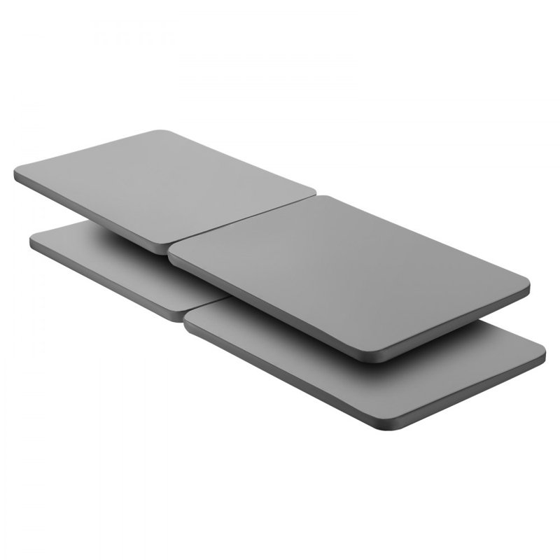  Bunkie Board, lattes de lit de 1,5 po avec tissu Oxford 200D, support de matelas en bois pour lit, support facile à assembler sous le matelas, 4 pièces, gris