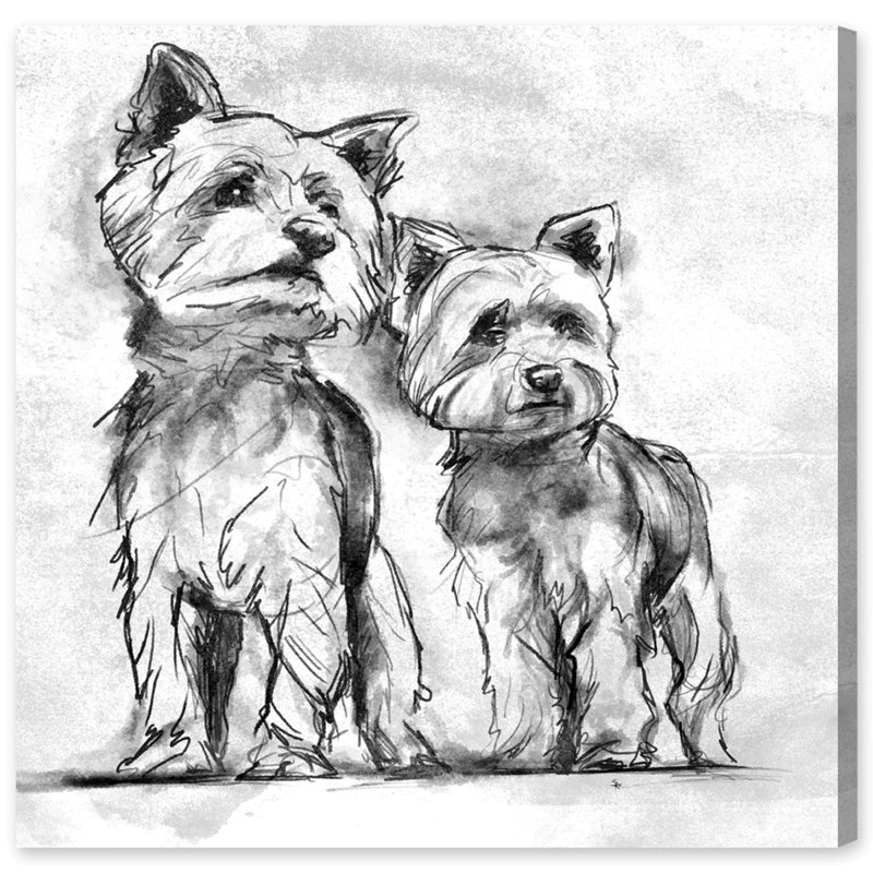 Yorkie, peinture sur toile tendue, H 16 po x l 16 po