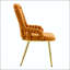 Chaise d'appoint orange à bulles gonflées avec accoudoirs et pieds dorés - ensemble de 2-1195754009