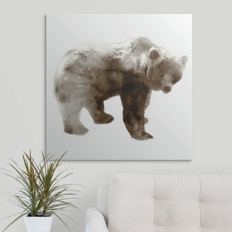 Ezmae «Bear», reproduction d'art, H 35 po x l 35 po x P 1,5 po, Toile