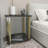 Calvester Nightstand - Modern Square End Table with Lower Shelf-261963280