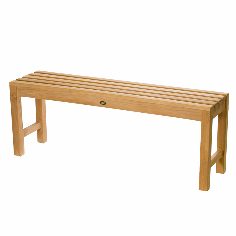 Teak Shower Bench, 17.75" H x 47.25" W x 12.25" D