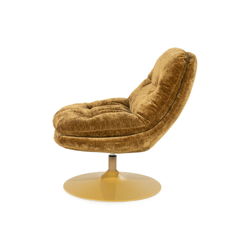 Accent Chair Swivel Armless Chair, Mustard