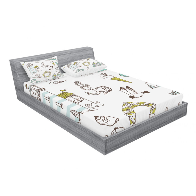 Microfiber Sheet Set, Queen Sheet Set with Fitted Sheet