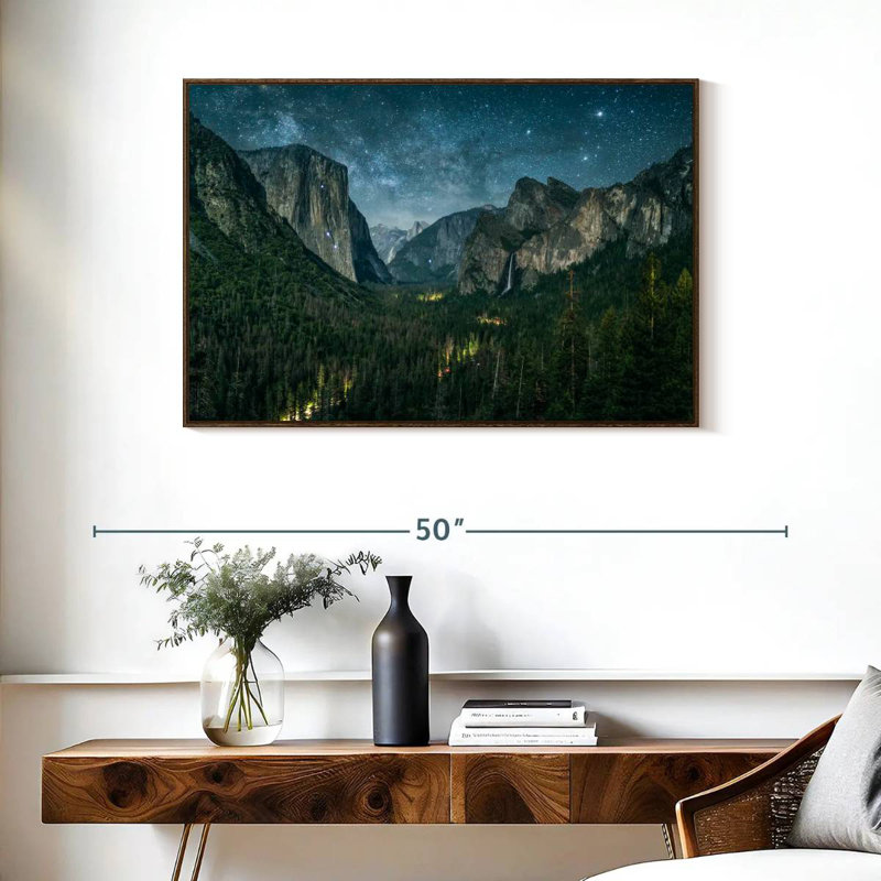 Yosemite, 37 po x 25 po, Cadre flottant en noyer