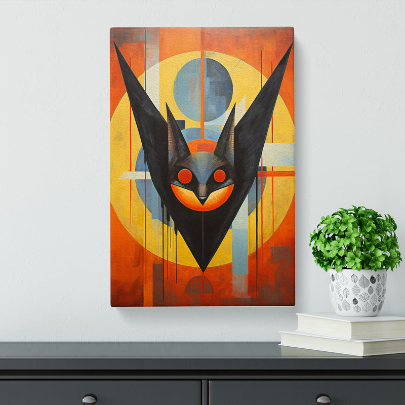 Bat Constructivism Art - Wrapped Canvas