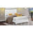 Pandora Wooden Queen Bed - Adjustable Lighting Headboard Wood Bed Frame - White Finish