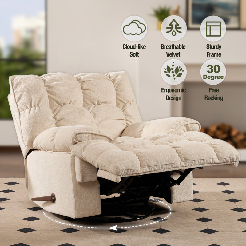 Fauteuil inclinable Sitjoy Classic, Blanc, crème