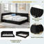 Upholstered Daybed With Comfortable Backrest And Armrests, Vertical Striped Design-1015285228