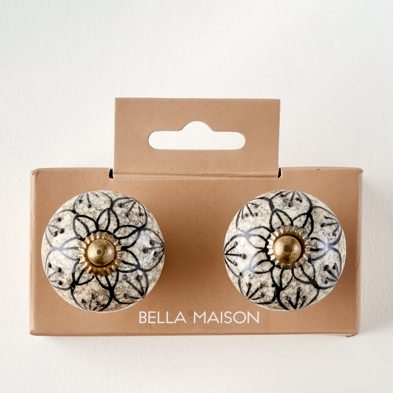 Boutons d'armoire floraux en céramique Leila