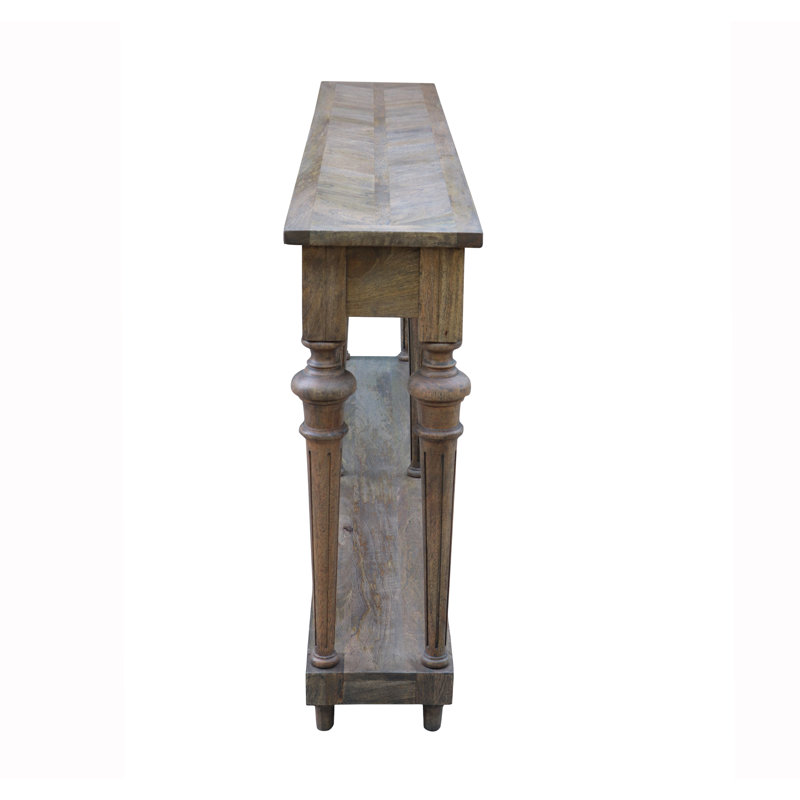 Micky Solid Wood Console Table, Black Wash, 35" H x 72" W x 12" D