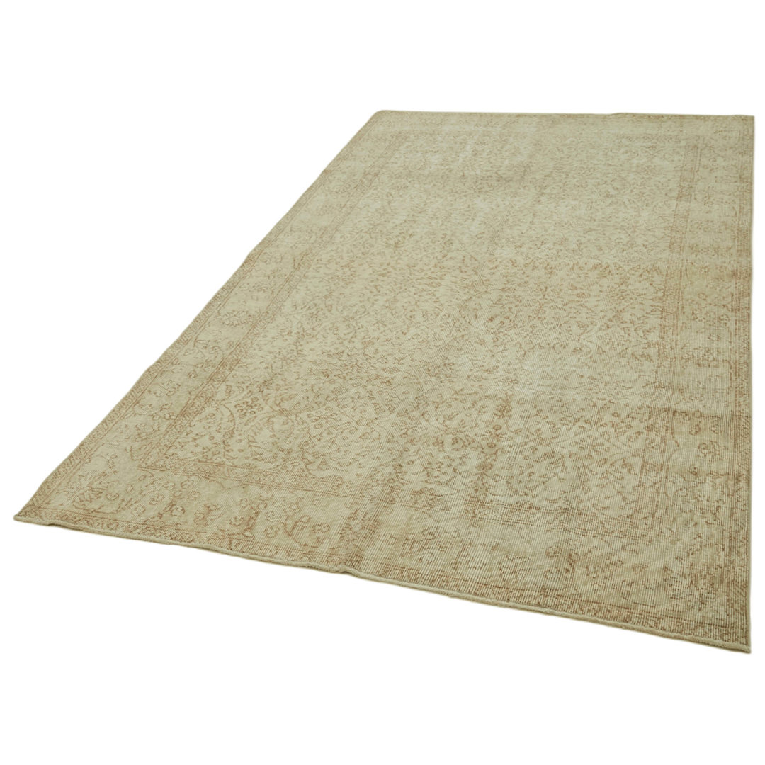 Vintage Beige Vintage Wool Handmade Area Rug