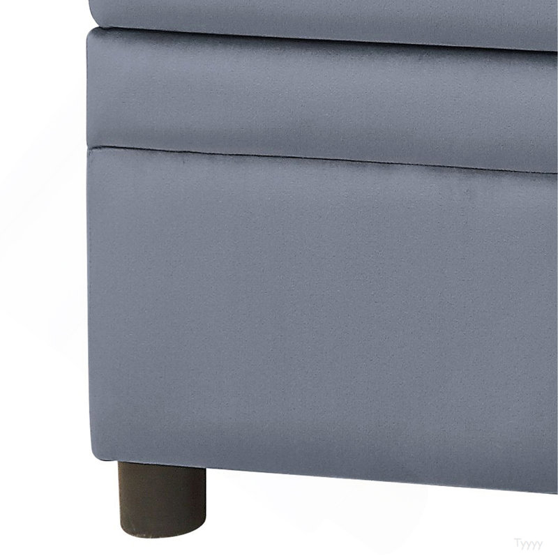 Grey Rectangle Storage Ottoman