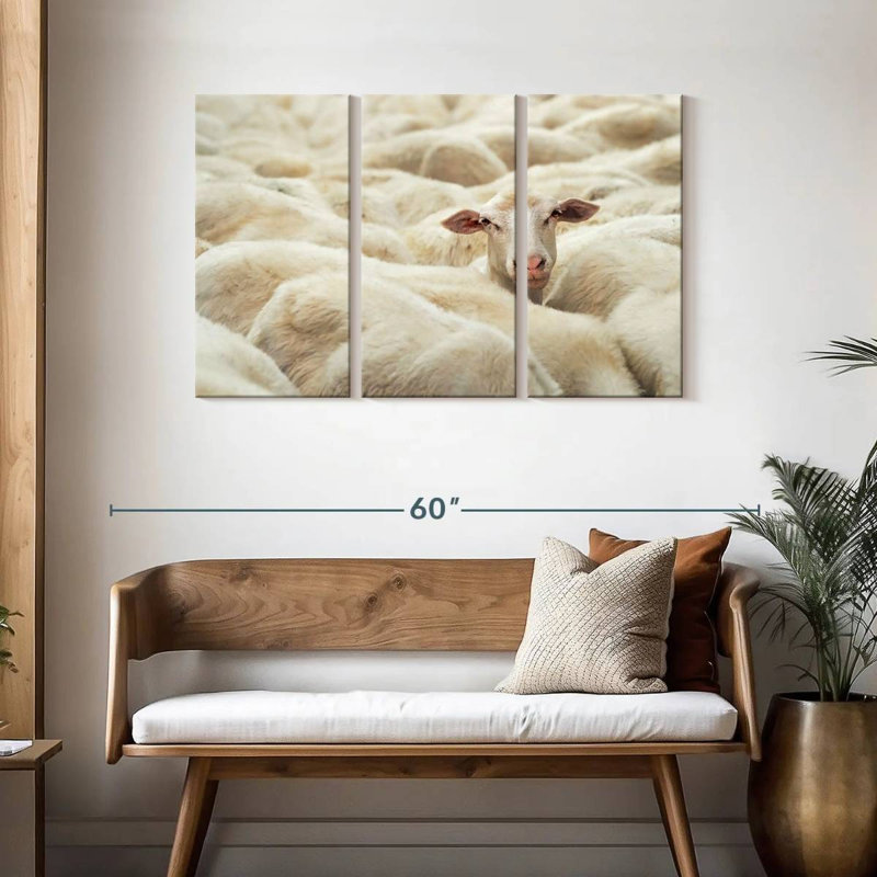 Brampt Curious Sheep, 28" H x 45" W