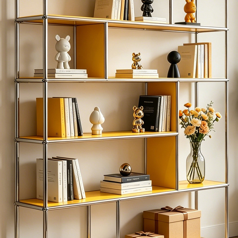 Étagère de rangement jaune à 5 niveaux, 70.87" H x 59.06" W x 13.78" D