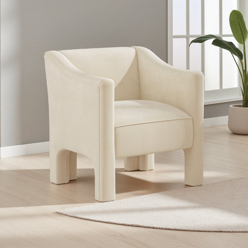 Fauteuil rembourré 29,9 po Modern, Beige