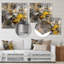 Moutarde jaune et gris vif III - décoration murale abstraite en métal-87827873