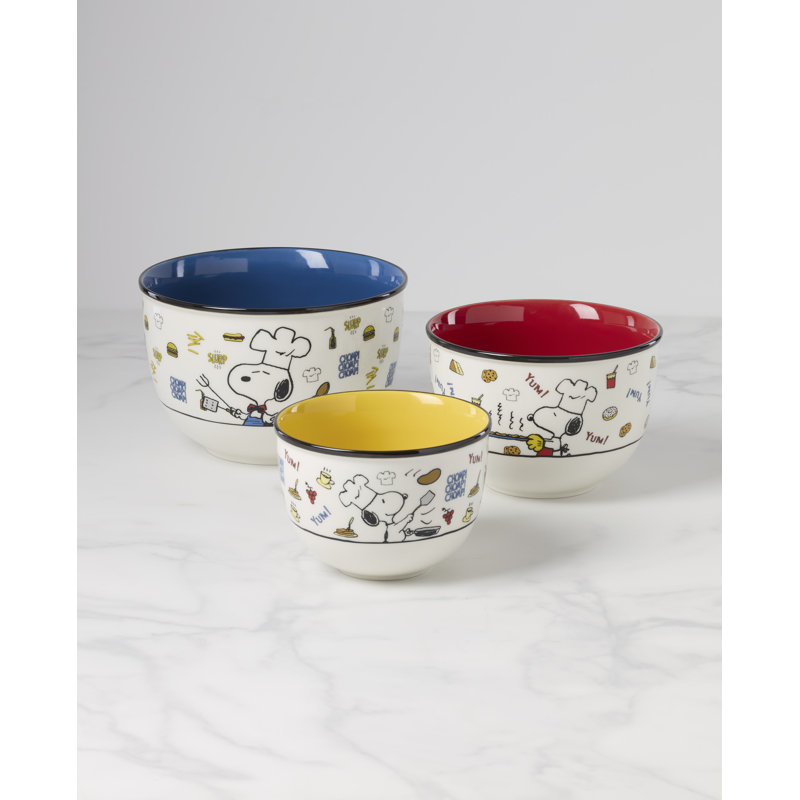Lenox Chef Snoopy 3-Piece Bowl Set