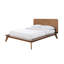 Lit double en bois de noyer massif de style Mid-Century contemporain, tête de lit à panneau, pieds fuselés, cadre de lit en bois moderne avec matelas, plateforme avec tête de lit-130734183