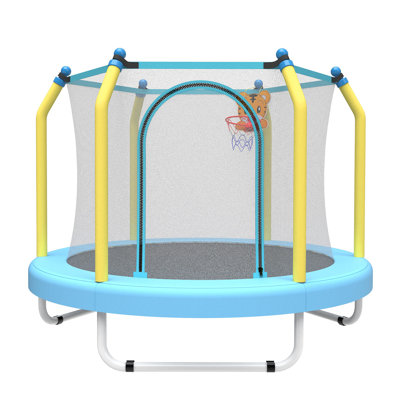 Trampoline For Kids Indoor & Outdoor Small Toddler Trampoline With Basketball Hoop