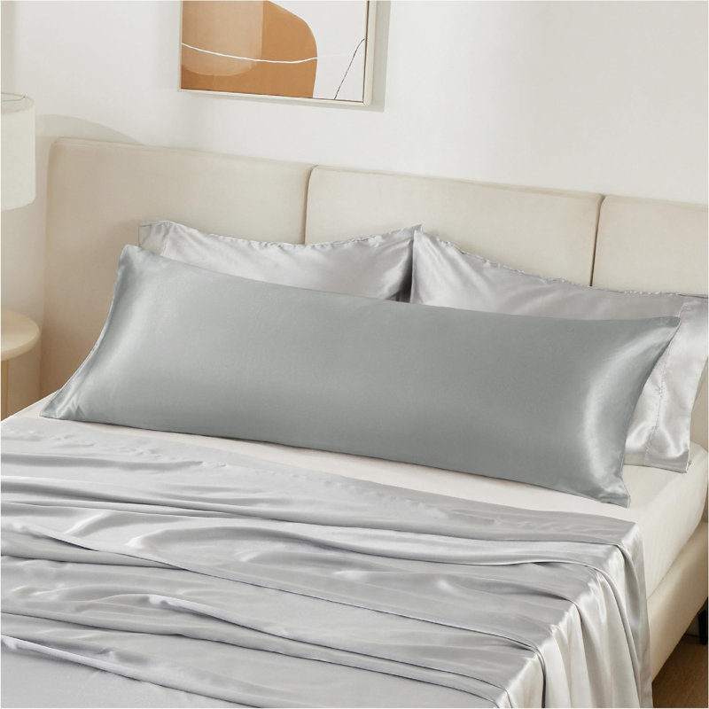 Bedsure Pillowcase With Zipper Closure, Body Pillow, Gray