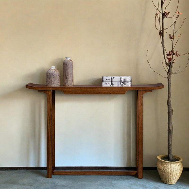 Nouvelle console en bois d'orme massif de style chinois, H 33,5 po x l 47,2 po x P 11,8 po