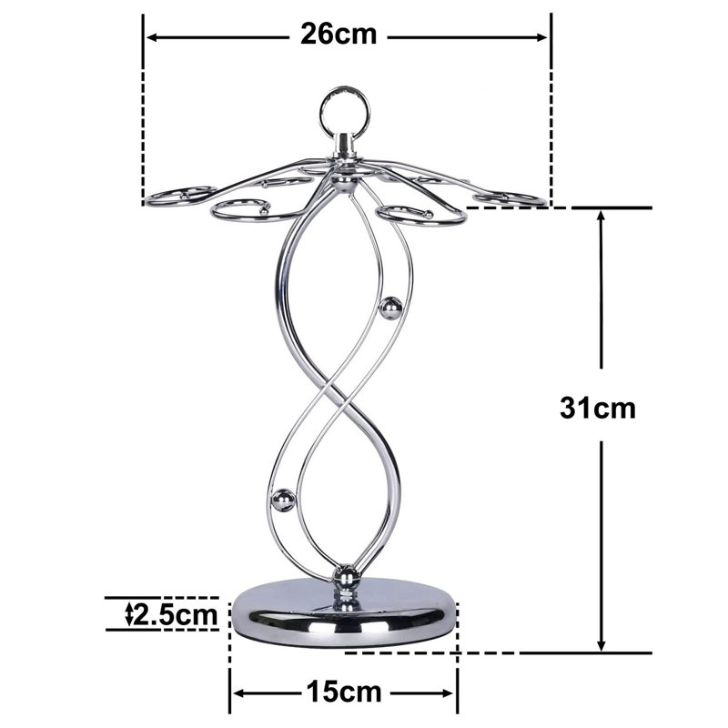 Hornice Tabletop Wine Glass Rack in Silver