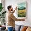 Figure in Wildflower Meadow Modern 1 Piece Wrapped Canvas Wall Art-981131186-981131084