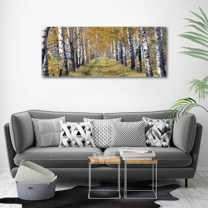 Birches In Autumn - Wrapped Canvas Print, 50cm H x 125cm W x 2cm D, Canvas