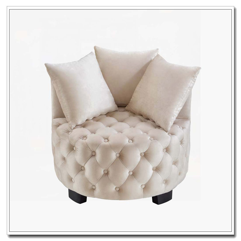 Chaise pivotante capitonnée et capitonnée, Taupe