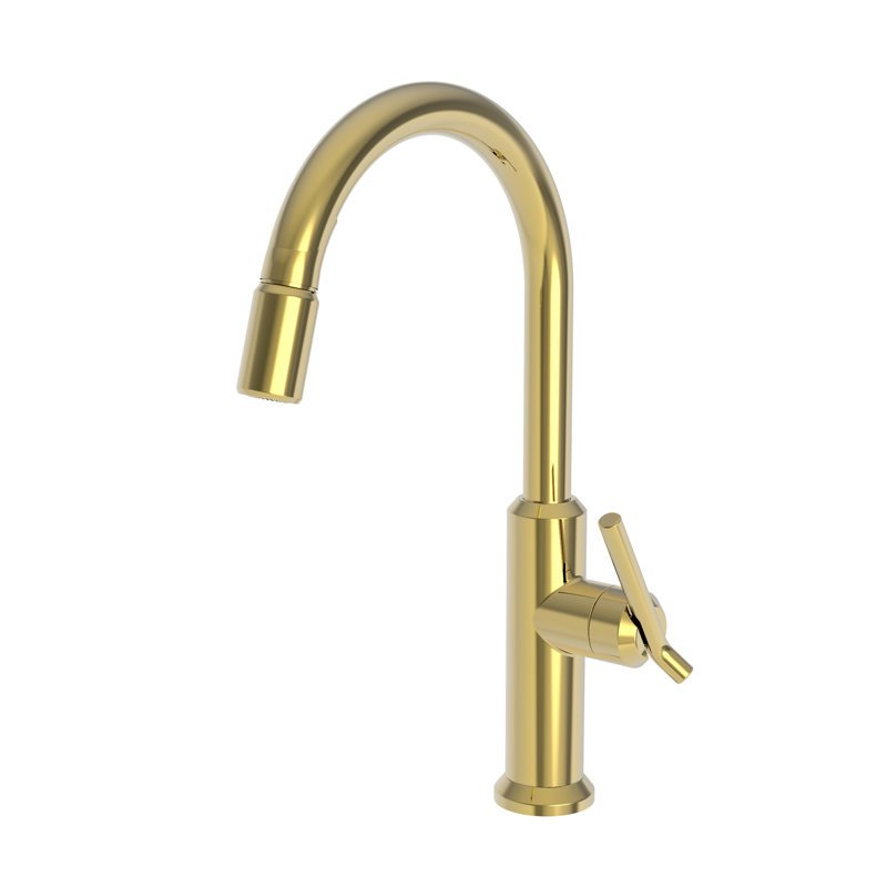 Jeter Single Handle Pull Down Kitchen Faucet, Polished Gold (PVD)
