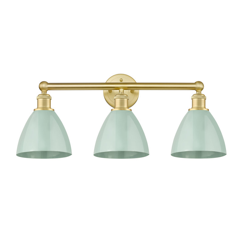 Anglie 3 - Light Dimmable Vanity Light, Seafoam, Satin Gold