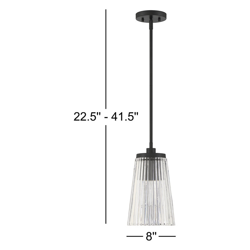 Luminaire suspendu conique 1 lumière Jeanie, Noir mat
