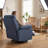Electric Swivel Glider Recliner Chair Set Of 2, 360° Swivel Rocker Reclining Sofa Chair, Upholstered Fabric Power Recliner Lounge Chair For Living Room Bedroom Nursery, Blue-1784360885
