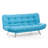 Stylish 3-Seat Sofa Bed, Turquoise, 78.7 x 37.4 x 41.3 inches | 100% Metal Frame, 100% Soft Fabric, Easy Clean | 2 Cushions with 14 oz Silicone Fiber Filling | Maximum Weight Capacity: 661 lbs, Perfect for Living Rooms & Guest Rooms-369799792