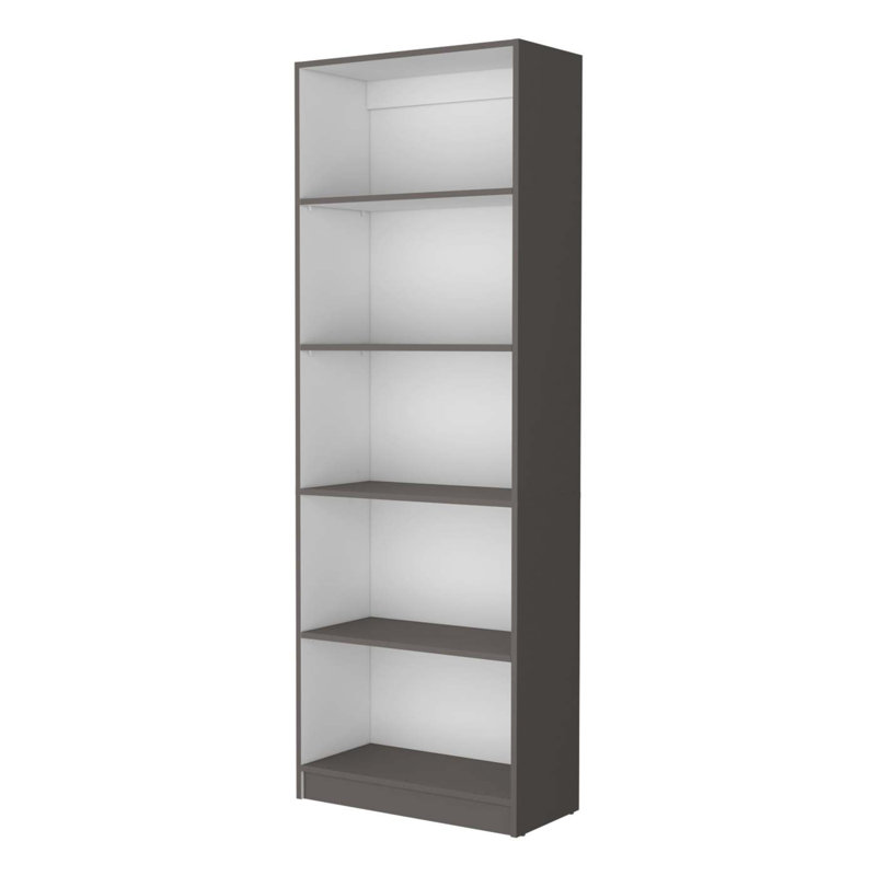 Black 5-Shelf Bookcase, (5 Shelves) 71.07"H x 24.7"W x 11.7"D, Black