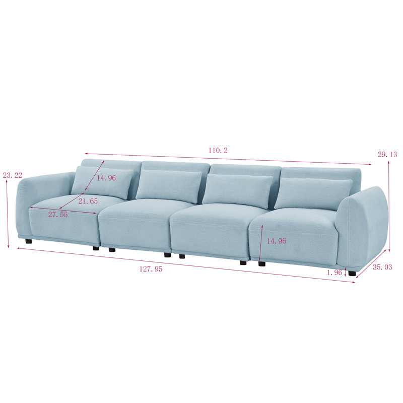 Canapé modulaire Owades, Laine bleue