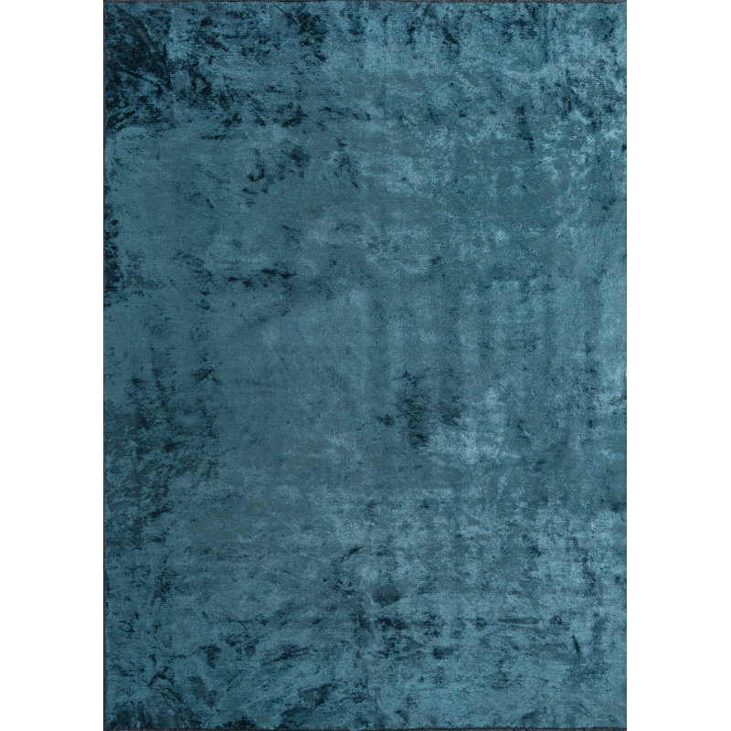 Rapture Blue/Black Abstract Luxury Area Rug, Rectangle 7'10" x 11'2"