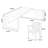 62.99" Dark-brown+Black L-Shaped Solid Wood+Iron Office Sets