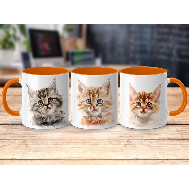 Ceramic Coffee Mug, Orange, 2