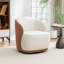 Fauteuil demi-tonneau pivotant en velours Stith-91860014