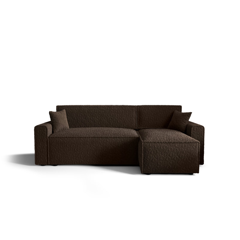 Bodyn 3 Seater Corner Sofa , Dark brown, Right -sided