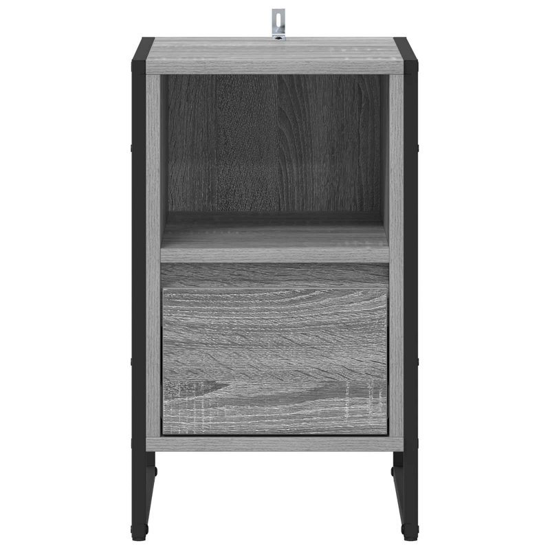 39.5cm W Manufactured Wood Bedside Table, Grey Sonoma