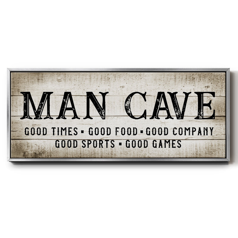 «Man Cave Good Times», toile encadrée, H 20 po x l 50 po