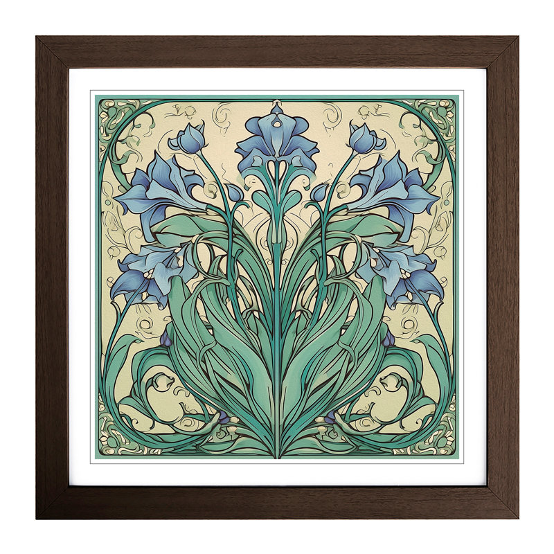 Bluebell Art Nouveau - Framed Print, Walnut