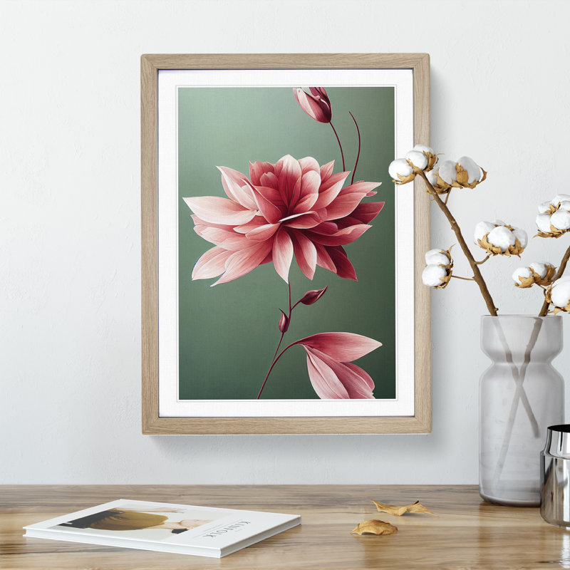 A Picturesque Flower - Wall Art, 48cm H x 36cm W, Oak Framed, White