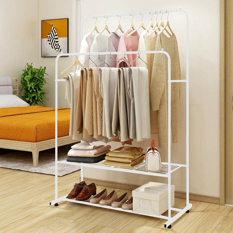 Rebrilliant Berkhamsted 31.7'' Metal Rolling Clothes Rack & Reviews ...