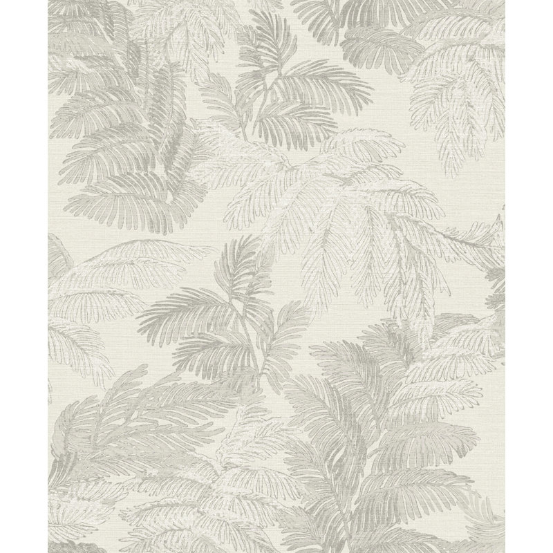 Pemberville 10.05m x 53cm Textured Wallpaper Roll, Light Grey