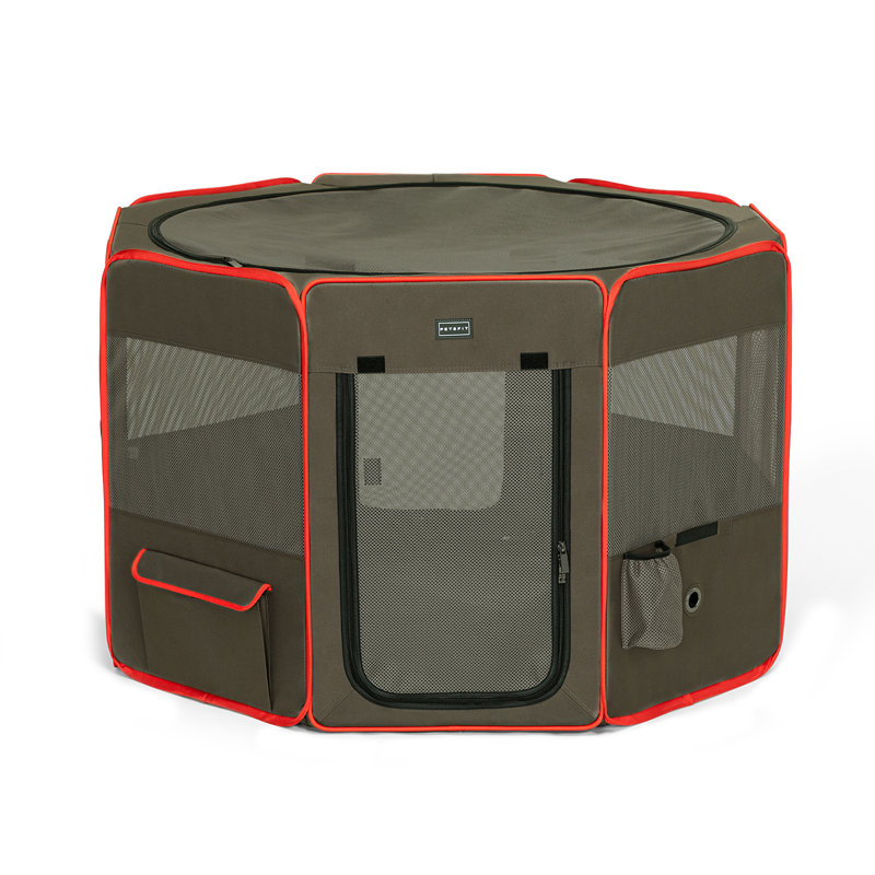 Caisse pour animaux amovible, Moyen (H 28,5 po x l 41,5 po x P 41,5 po), Vert/rouge